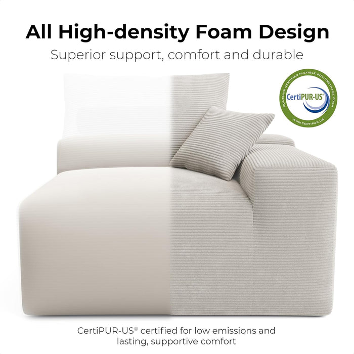 120 Inches Greige UltraPremium Oversized Sectional Sofa