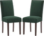 Green Velvet Dining Chairs Set of 2 – Upholstered Kitchen & Dining Room Chairs with Nailhead Trim, Soft High-Density Cushion and Solid Wood Legs for Dining Room, Kitchen, Living Room
