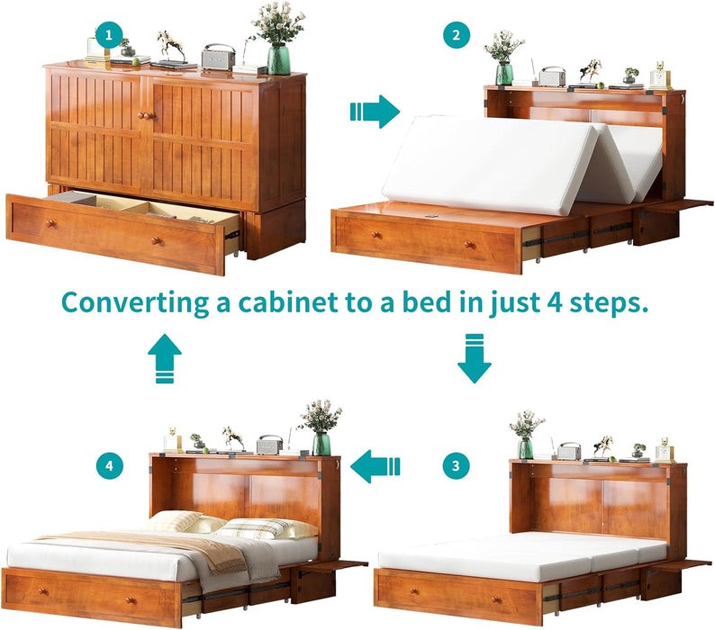 Queen Murphy Cabinetry Bed USB Charging ConsoleUnit