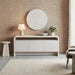 Waterfall Sideboard Buffet Cabinet with Open Shelf and Hidden Storage