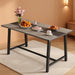 Industrial Dining Table for 8 People, 70.9" Long Rectangular Kitchen Table with Large Tabletop and Steel Legs for Dining Room, Distressed Gray