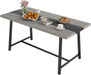 Industrial Dining Table for 8 People, 70.9" Long Rectangular Kitchen Table with Large Tabletop and Steel Legs for Dining Room, Distressed Gray
