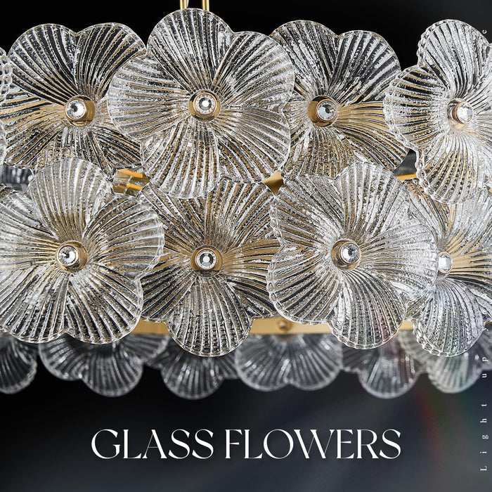 Stunning Gold Glass Flower Chandelier Lights 20Inch