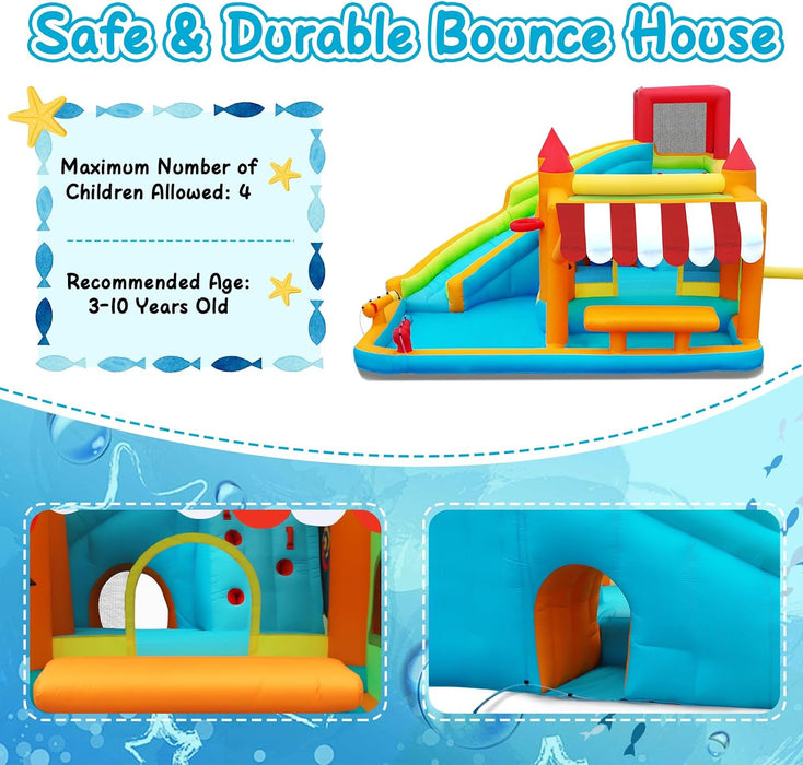 Inflatable Bounce House Water Slide 620W TurboBlower
