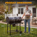 Barrel Charcoal Grill with Foldable Front Shelf, 686 Sq.In. Cooking Area Outdoor Bbq Grill,Thermometer and Adjustable Air Vents for Patio, Parties,Backyard, Tailgating, Black