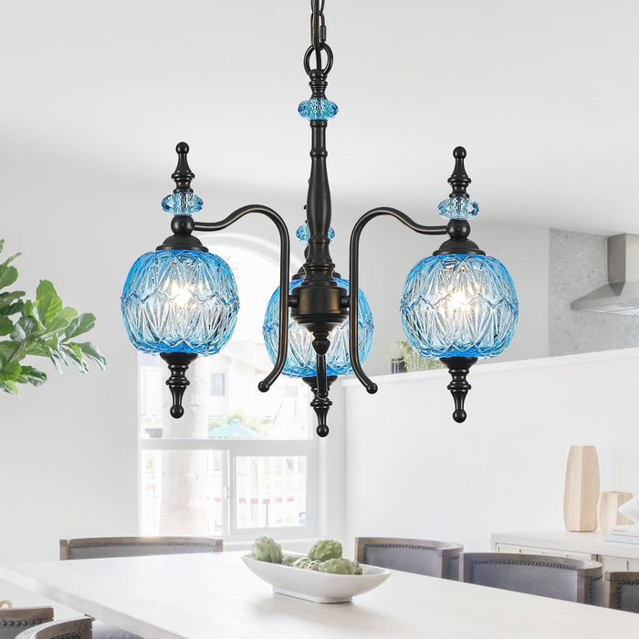 Cerulean Vintage Three Light Pendant Ceiling Fixture