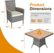 Patio Dining Sets for 4, All Weather Rattan Outdoor Table and Chairs with Acacia Wood Tabletop, Patio Dining Furniture with Removable Cushions for Deck Garden, Backyard, Gray