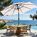 9Ft 3-Tier Patio Umbrellas, Outdoor Umbrella with 8 Sturdy Ribs UV Protection Windproof, Market Table Umbrella W/Push Button Tilt & Crank for Pool, Porch, Deck, Garden(Cream White)
