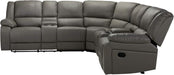 107" Power Reclining Sectional Sofa Grey Leather