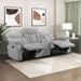 Mnul Double Recliner Couch for Living Room, Chenille Fbric Upholstered Reclining Sof, Home Theter Seting, Esy ssembly, Recliner Couch, Gry