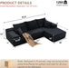 96 Inch Black PremiumQuality Modular Sectional Sofa
