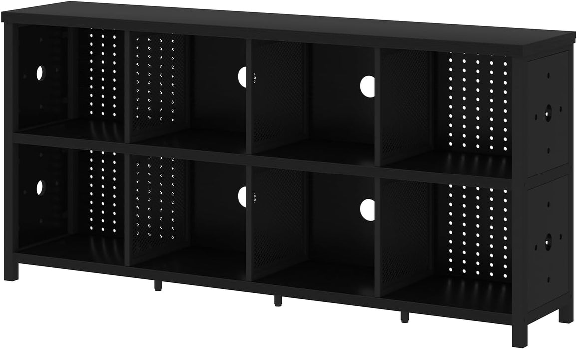 Black 63 Inch Multifunctional Industrial Bookshelf Storage