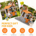 Wooden Kids Playhouse With Brown Weatherproof Kitchen
