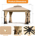 Patio Gazebo 10x12 Khaki Weatherproof Aluminum Frame
