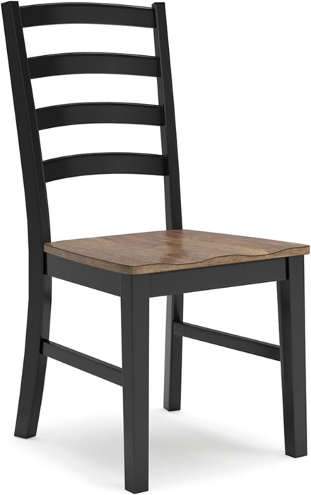 Wildenauer Rustic Armless Dining Chair, Set of 2, Black & Light Brown