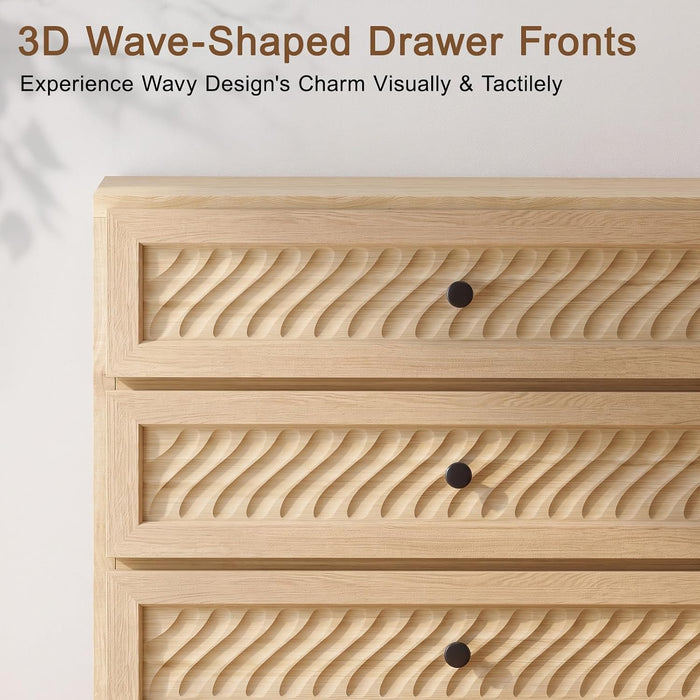 3 Drawer Dresser Set of 2 for Bedroom, 31.3" Wide Wooden Dresser