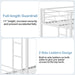 Bunk Bed Twin over Twin with Trundle, Metal Bunkbeds with Ladder and Full-Length Guardrail, No Box Spring Needed, Space Saving, Noise Free, White
