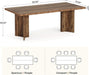 Farmhouse Dining Table for 4 to 6 People, 63-Inch Rectangle Wooden Kitchen Table with Large Tabletop and Heavy Duty Legs for Dining Room,Kitchen, Vintage Brown
