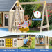 Natural Cedar Outdoor Playhouse With Swing TicTacToe