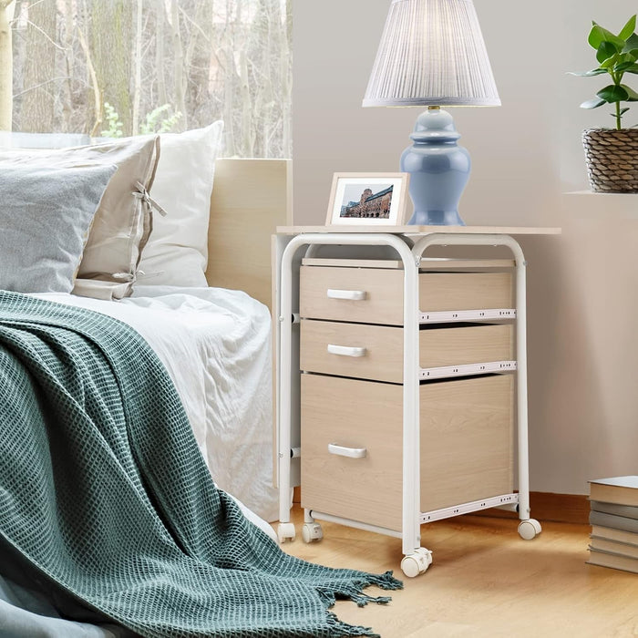 Foldable Laptop Desk with Drawers and Rolling Wheels - ShipItFurniture