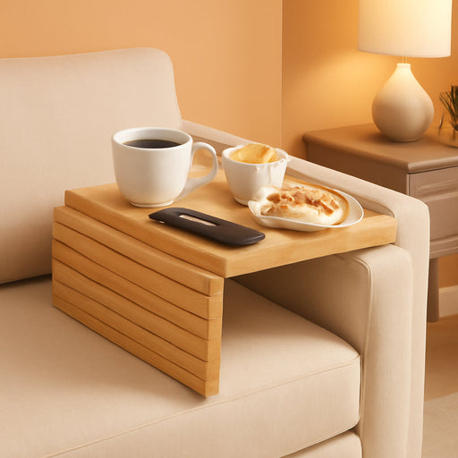 Foldable Wooden Sofa Arm Tray for Drinks and Snacks - ShipItFurniture