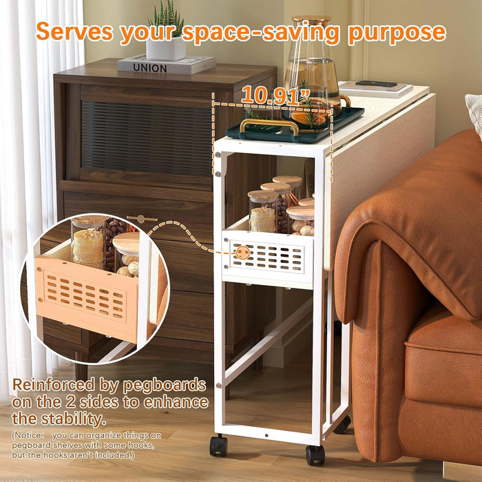 Folding Desk with Wheels and Storage for Small Spaces - ShipItFurniture