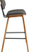 Fox 25.5" Counter Height Grey Faux Leather and Walnut Wood Mid - Century Modern Bar Stool - ShipItFurniture