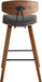 Fox 25.5" Counter Height Grey Faux Leather and Walnut Wood Mid - Century Modern Bar Stool - ShipItFurniture