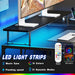Gaming Desk With LED Lights Power Outlet And Drawers - ShipItFurniture