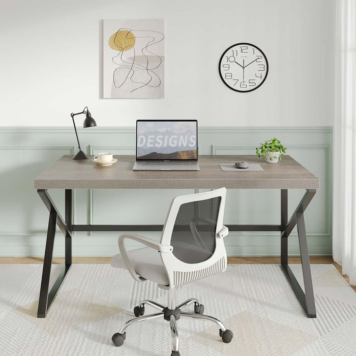 Gray Industrial Computer Desk for Home Office and Gaming - ShipItFurniture