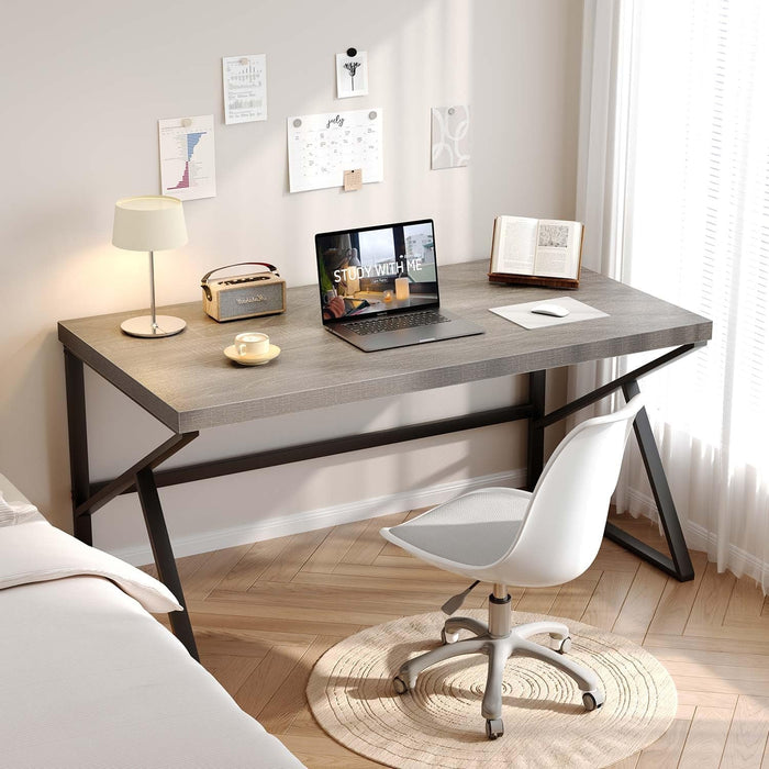 Gray Industrial Computer Desk for Home Office and Gaming - ShipItFurniture