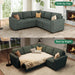 Green Corduroy Sectional Sleeper Sofa With Storage - ShipItFurniture