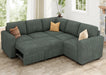 Green Corduroy Sectional Sleeper Sofa With Storage - ShipItFurniture