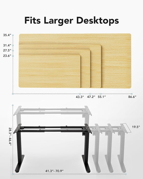 Heavy - Duty Adjustable Standing Desk Frame for Home Office - ShipItFurniture