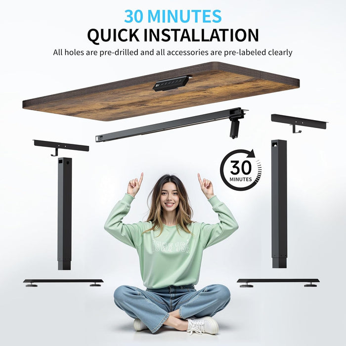 Height Adjustable Electric Standing Desk for Home Office - ShipItFurniture