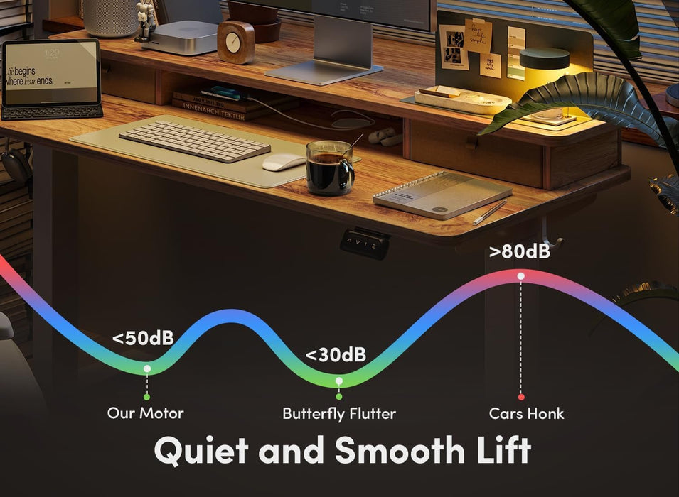 Height Adjustable Electric Standing Desk with Double Drawer - ShipItFurniture