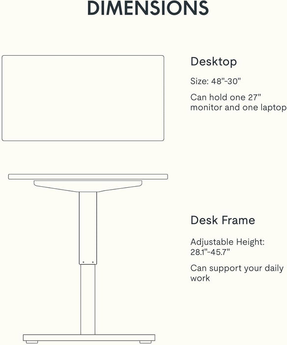 Height Adjustable Electric Standing Desk with Smooth Surface - ShipItFurniture