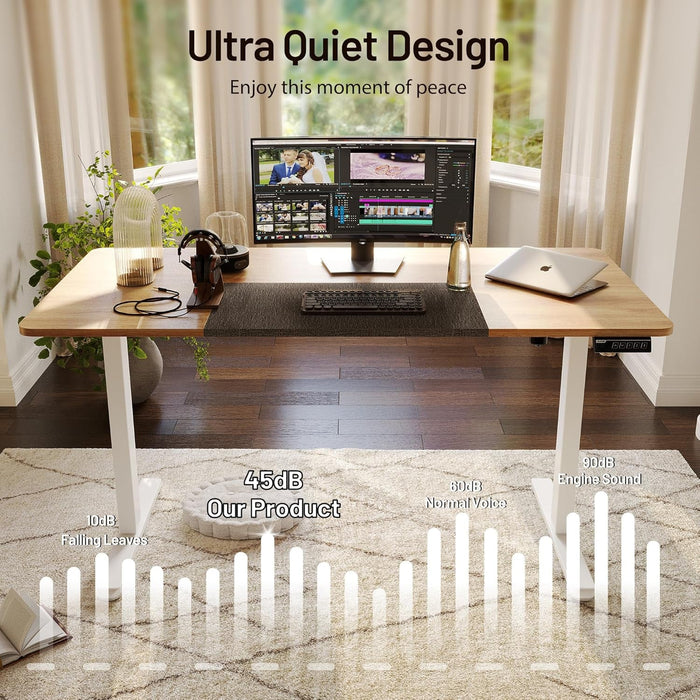 Height Adjustable Electric Standing Desk with Wheels and Memory Presets - ShipItFurniture