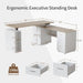 Height Adjustable L Shaped Electric Standing Desk With Storage - ShipItFurniture