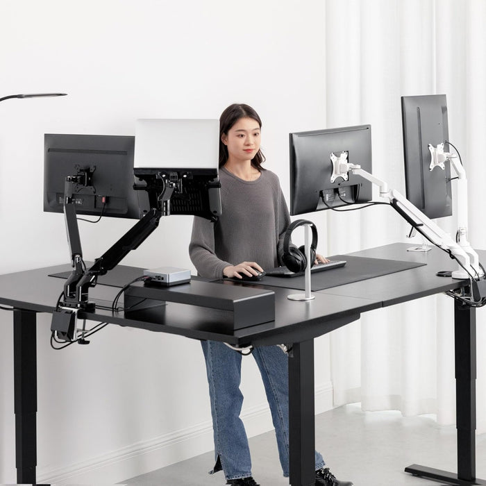 Height Adjustable L Shaped Standing Desk With Spacious Surface - ShipItFurniture