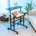 Height Adjustable Mobile Desk with Tilting Top and Wheels - ShipItFurniture