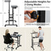Height Adjustable Mobile Desk with Tilting Top and Wheels - ShipItFurniture