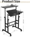 Height Adjustable Mobile Desk with Tilting Top and Wheels - ShipItFurniture