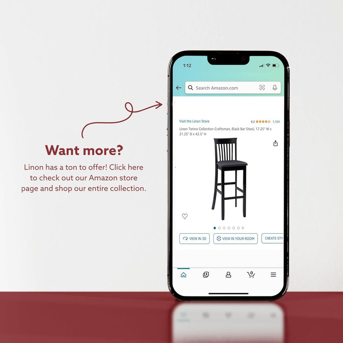 Home Dcor Black X Back Counter Stool, 16" W X 17.91" D X 37.01" H - ShipItFurniture