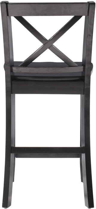 Home Dcor Black X Back Counter Stool, 16" W X 17.91" D X 37.01" H - ShipItFurniture