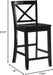 Home Dcor Black X Back Counter Stool, 16" W X 17.91" D X 37.01" H - ShipItFurniture