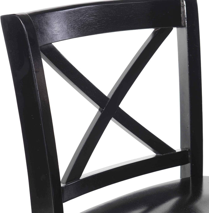 Home Dcor Black X Back Counter Stool, 16" W X 17.91" D X 37.01" H - ShipItFurniture