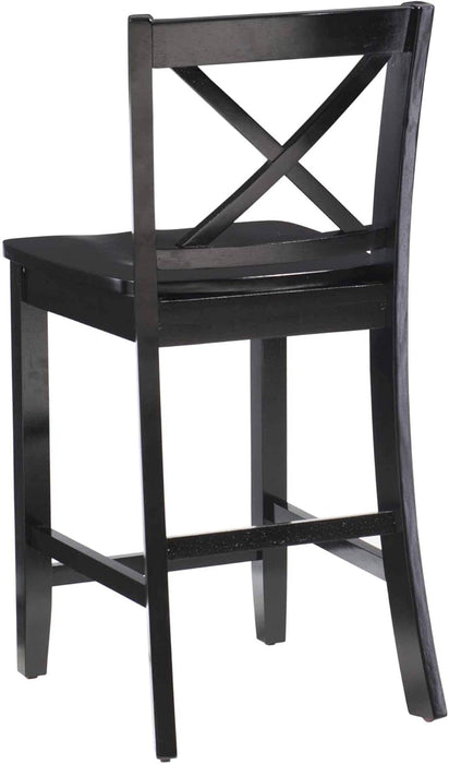 Home Dcor Black X Back Counter Stool, 16" W X 17.91" D X 37.01" H - ShipItFurniture