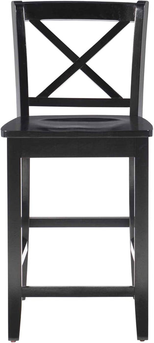 Home Dcor Black X Back Counter Stool, 16" W X 17.91" D X 37.01" H - ShipItFurniture