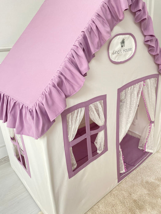 Play Tent with Mat, Customised Kids Playhouse, Easy to Wash, Indoor and Outdoor Play Castle Kids Tent for Girls